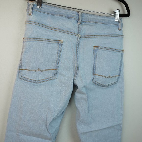 Asos Design Light Wash Tapered Leg High Waist Jeans Size W32 L30 - Picture 7 of 7